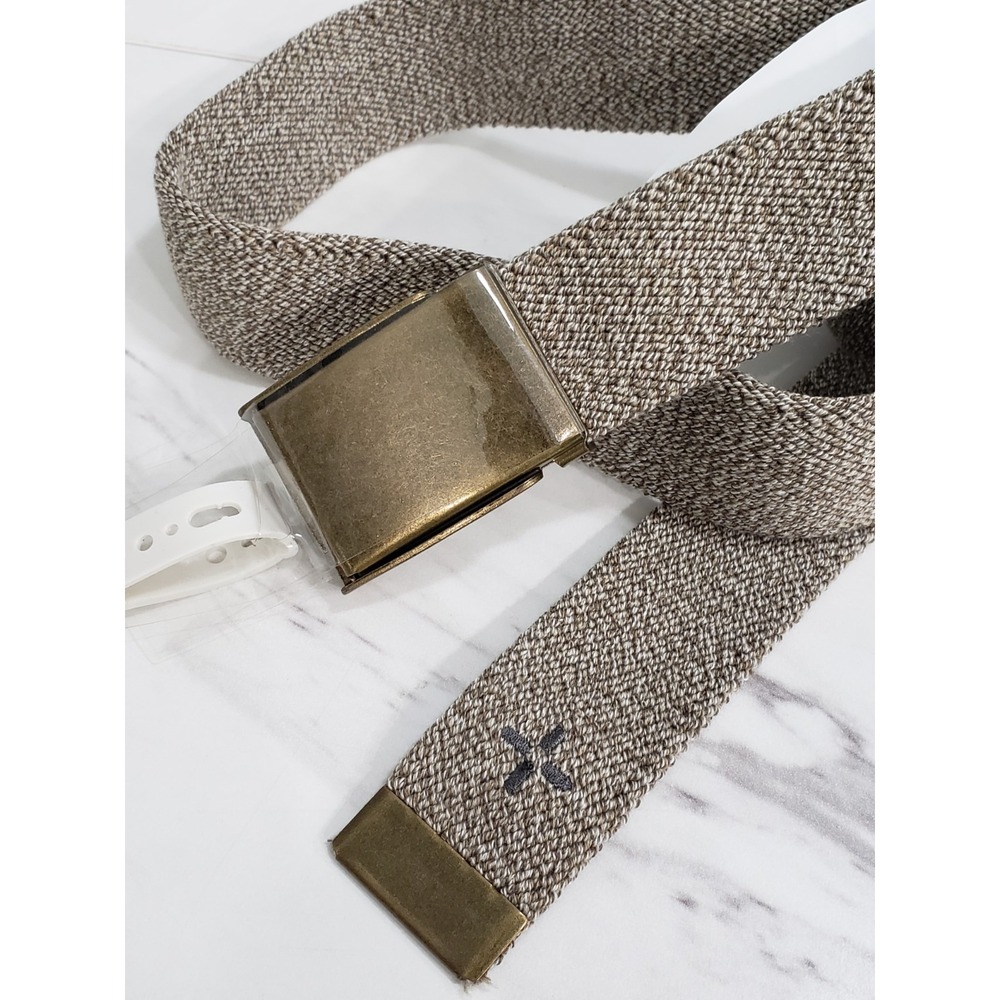 NEW Sun + Stone Stretch Webbing Belt Heathered KHAKI Size Large 38/40 Golf Prep